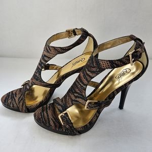 Carlos by Carlos Santana Women's Colony Platform Sandal size 8.5 Animal Print